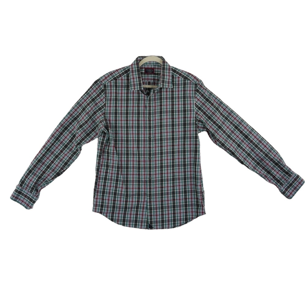 UNTUCKit‎ Green Plaid Shirt Men's Size Medium Slim Fit 100% Cotton Wrinkle Free